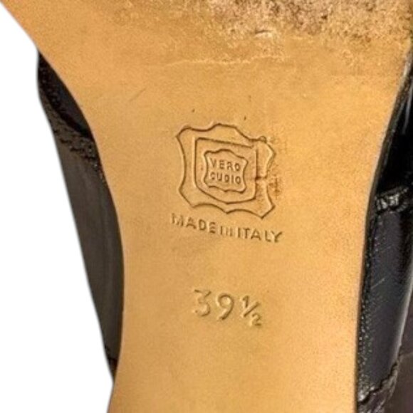 Max Mara Brown Leather Crisscross Ankle Straps Sandals - Picture 4 of 11